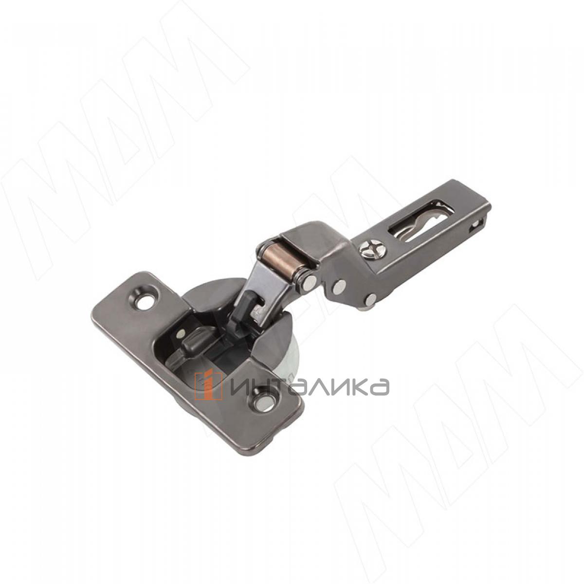 SILENTIA+ петля с доводчиком (амортизатором) вкладная (90/110), стандартная, титаниум