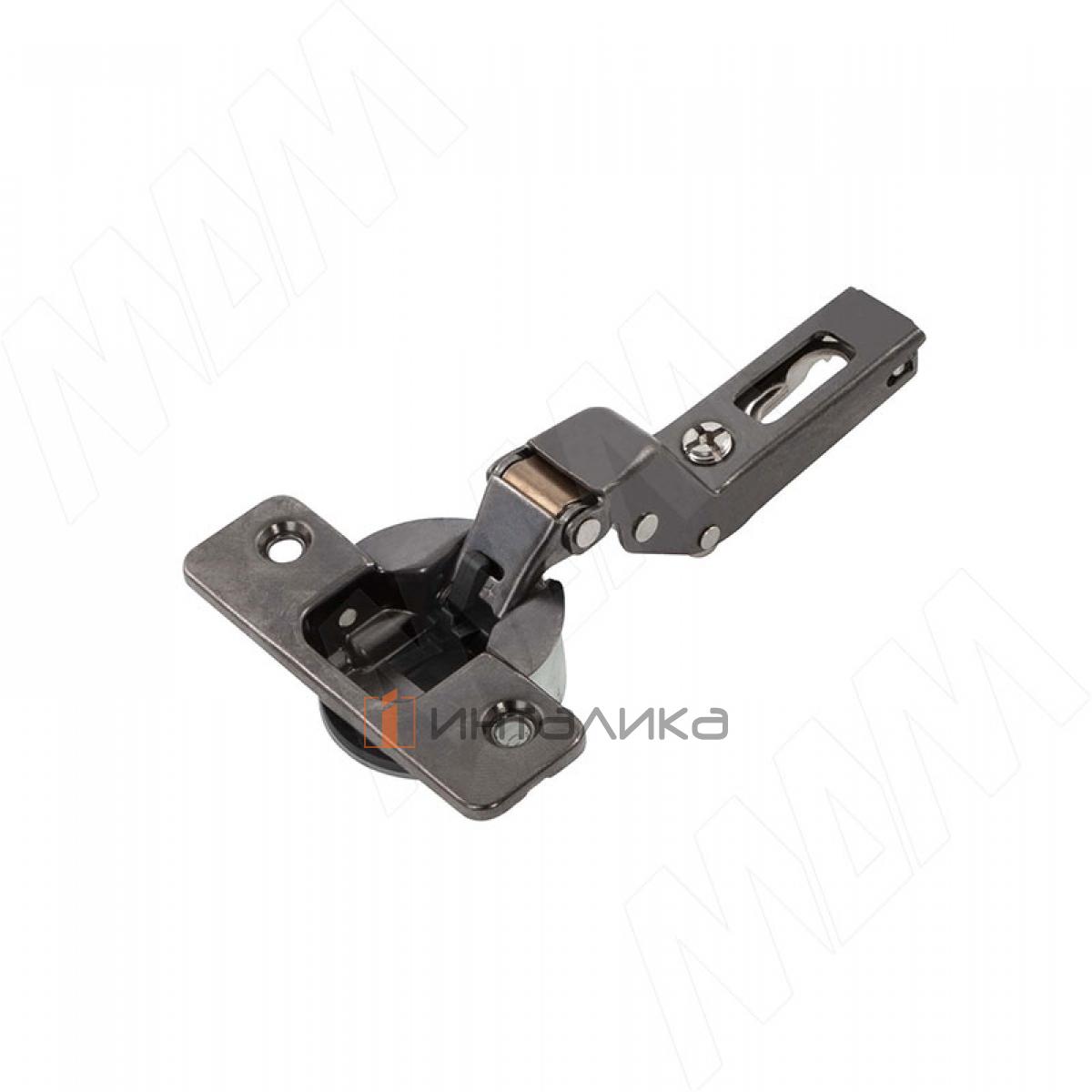 Петля с амортизатором вкладная (90/94), для плиты 19-35 мм, стандартная, титаниум