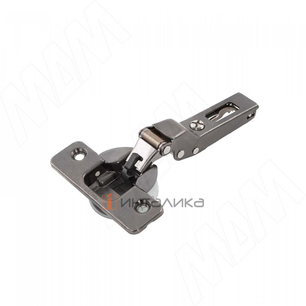 SILENTIA+ петля с доводчиком (амортизатором) полунакладная (90/110), стандартная, титаниум