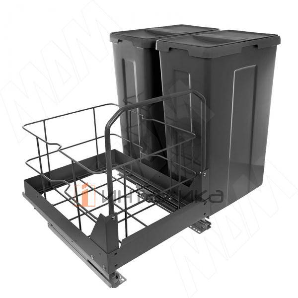 MOVEBOX F45 Система сортировки и хранения, платформа, 2 емкости (2x35), полн.выдв., плавн.закр., графит – 3