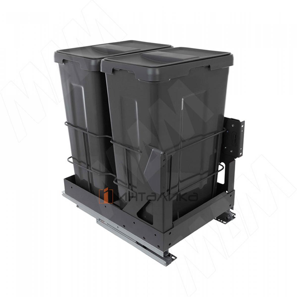 MOVEBOX F40 Система сортировки и хранения, платформа, 2 емкости (2x21), креп. фасада, полн.выдв., плавн.закр., графит