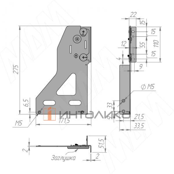 MOVEBOX F40 Система сортировки и хранения, платформа, 2 емкости (2x21), креп. фасада, полн.выдв., плавн.закр., графит – 9