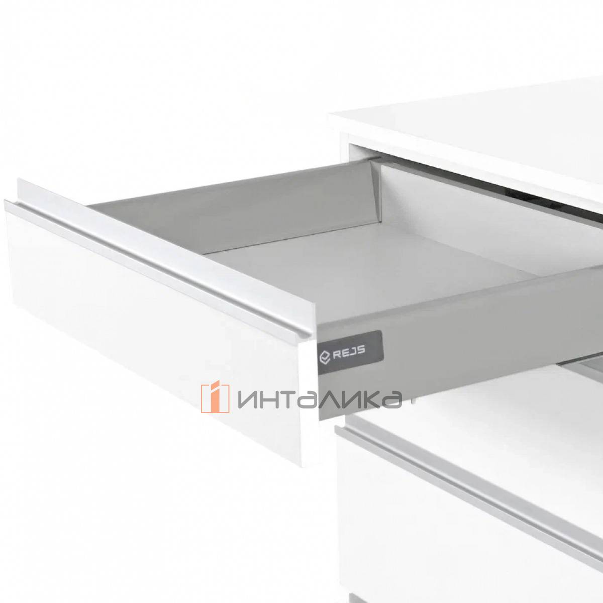 Фасадный ящик стандартный Rejs Comfort Box Soft Close полное выдвижение, H86, NL450, G35, серый