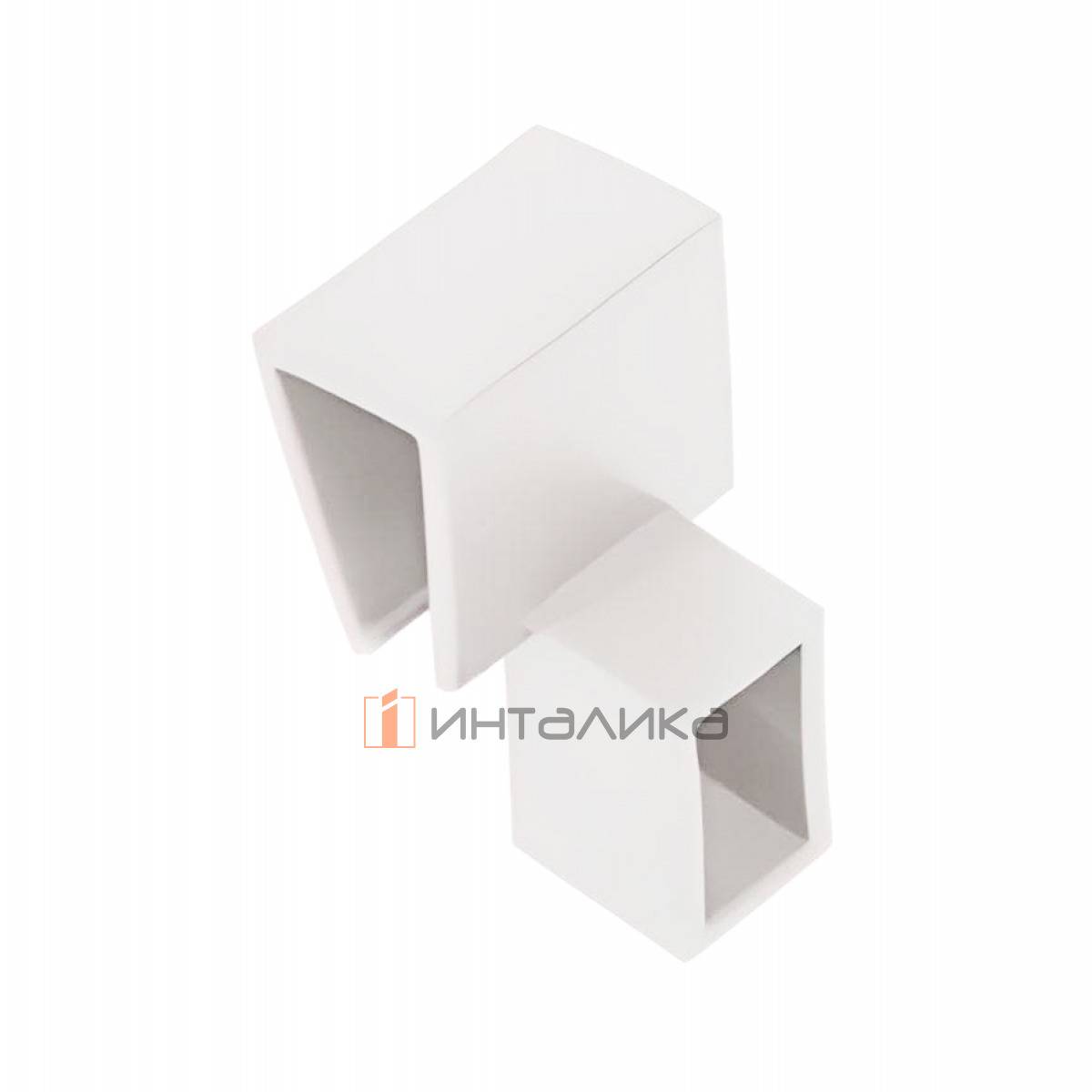 Соединитель прямоугольного релинга Rejs Comfort Box, пластик, белый