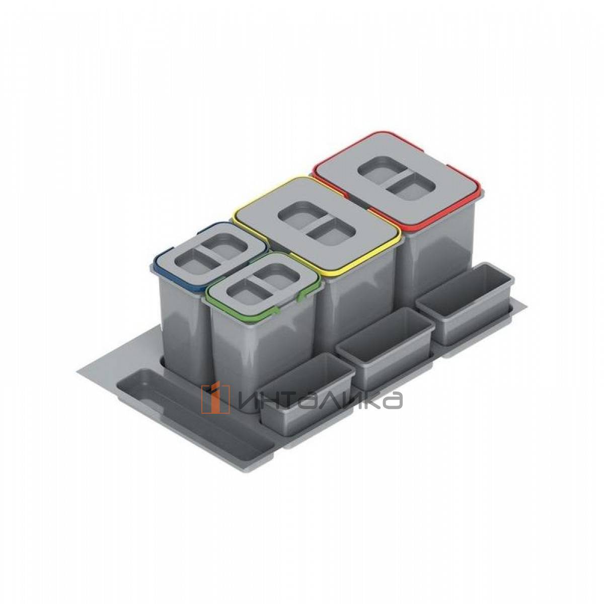 Система мусорных ведер Rejs Praktiko в корпус 900, H300, ведра 2х7 л и 2х15 л, серый