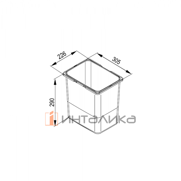 Универсальное ведро для систем Rejs Praktiko и JC, объем 15 л, пластик, серый – 2