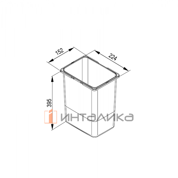 Универсальное ведро для систем Rejs Praktiko и JC, объем 9 л, пластик, серый – 2