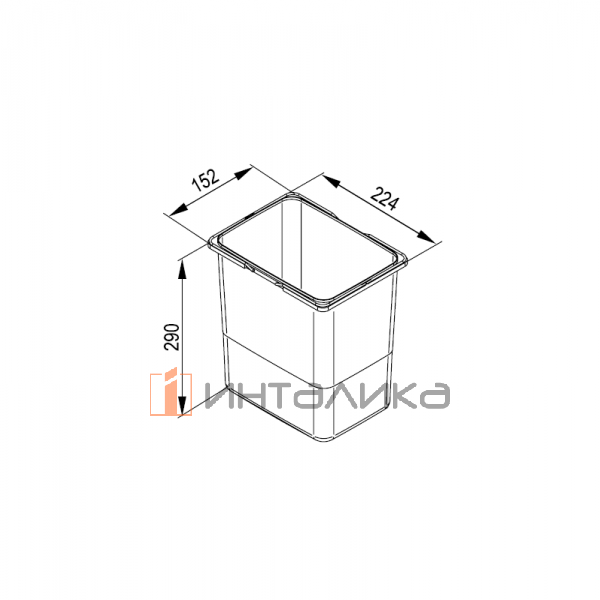 Универсальное ведро для систем Rejs Praktiko и JC, объем 7 л, пластик, графит – 2