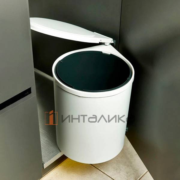 Мусорное ведро Rejs Automat 270 в корпус 450, ведро 1х13 л, пластик, белый – 4