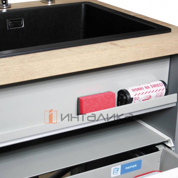 Полка под мойку для аксессуаров в корпус 600, металл, серый – 3