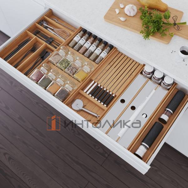 Деревянный лоток для столовых приборов Rejs, 260х472х50, дуб – 5