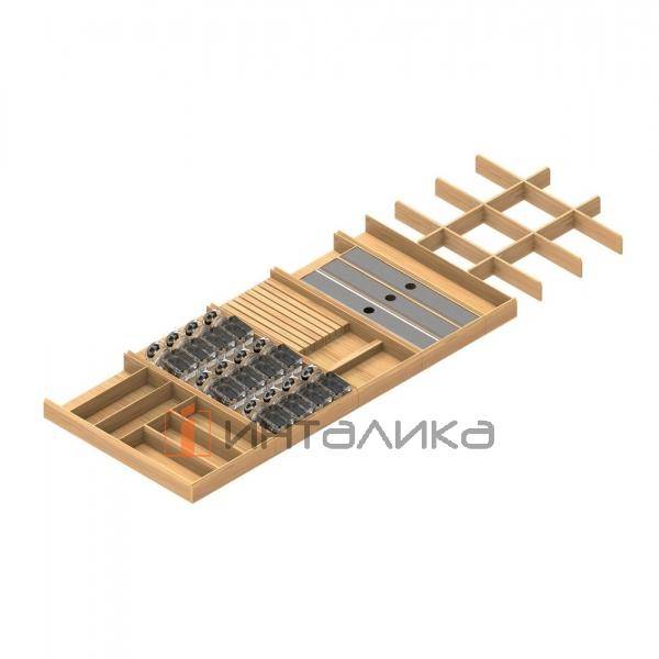 Деревянная вставка с разделителями Rejs, 820х460х50, дуб – 2