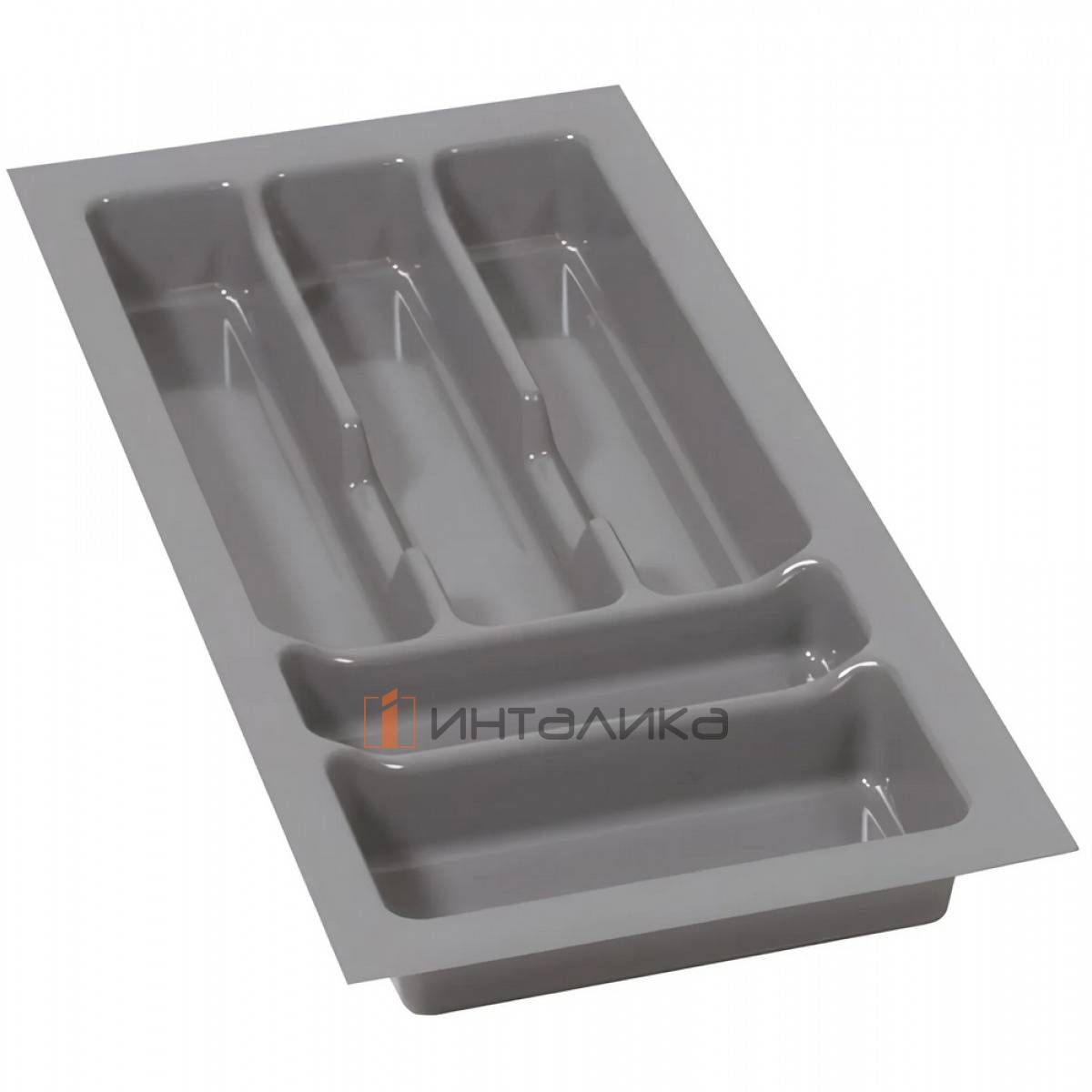 Пластиковый лоток для столовых приборов Rejs Pro в корпус 300, 230х490х45, серый