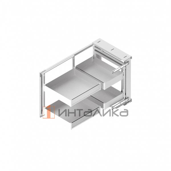 Магический угол REJS Space Puro 900-1000 для выдвижного фасада 450-550, белый матовый/прозрачный – 3