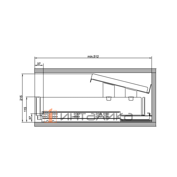 Полка для обуви на внутренний ящик Rejs Maxima Puro в корпус 600, белый матовый – 2