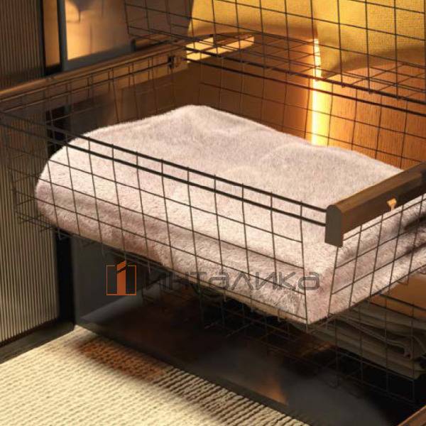 Выдвижная корзина для белья Rejs Variant Multi в корпус 900, 863х490х225, G15, черный матовый – 3