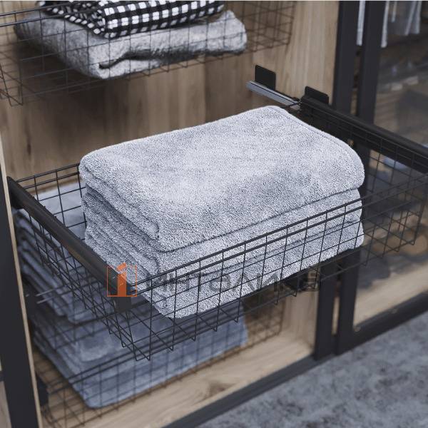 Выдвижная корзина для белья Rejs Variant Multi в корпус 600, 563х490х225, G15, черный матовый – 4