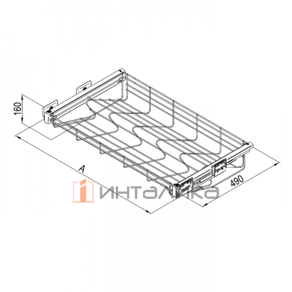 Выдвижная корзина для обуви Rejs Variant Multi в корпус 800, 764х490х160, G15, белый матовый – 3
