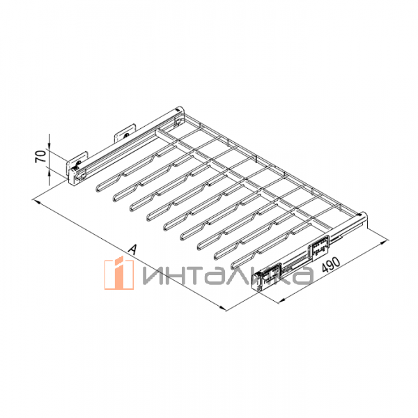 Выдвижная вешалка для брюк Rejs Variant Multi в корпус 700, 663х490х70, G15, белый матовый – 3
