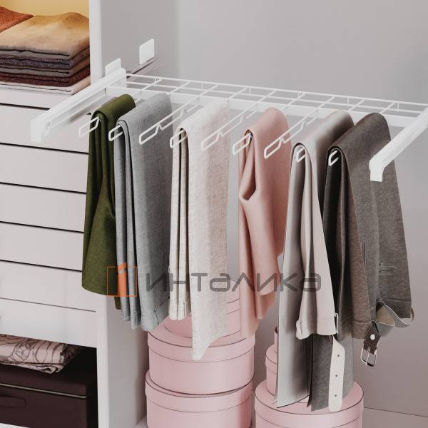Выдвижная вешалка для брюк Rejs Variant Multi в корпус 700, 663х490х70, G15, белый матовый – 4