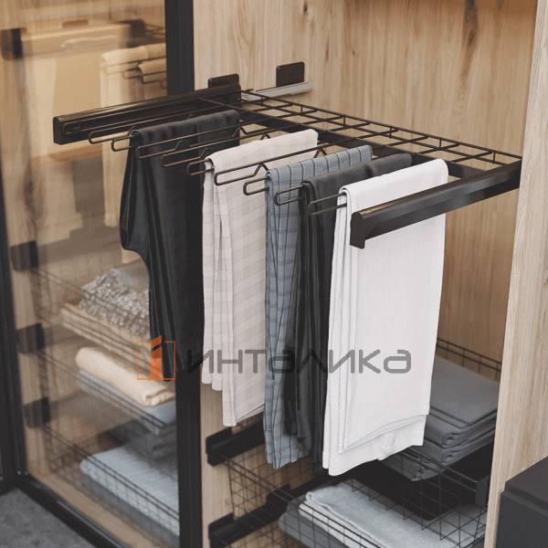 Выдвижная вешалка для брюк Rejs Variant Multi в корпус 800, 763х490х70, G15, черный матовый – 4