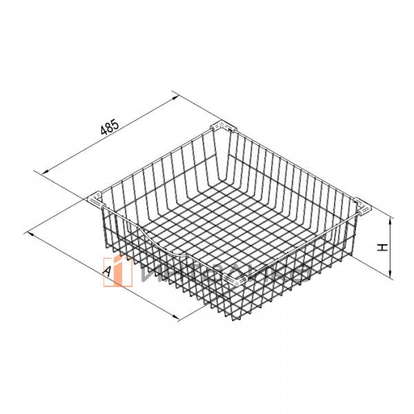Выдвижная корзина для белья Rejs Simpla в корпус 400, 332-348х485х150, белый – 2