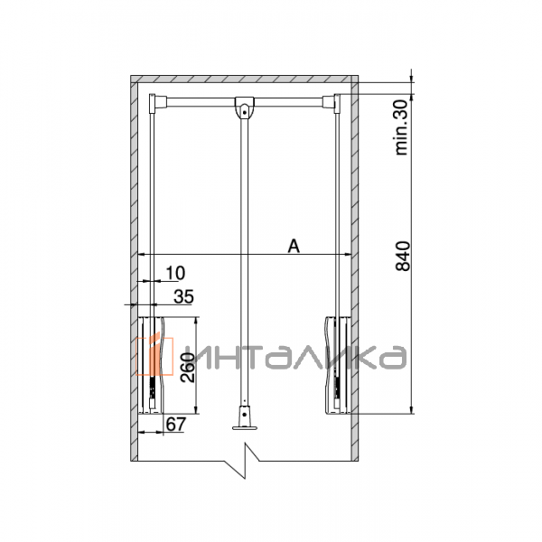 Телескопический пантограф Rejs Lifter Basic 890-1220, черный – 2