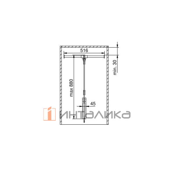 Одинарный пантограф Rejs Lifter Solo 516, черный – 2