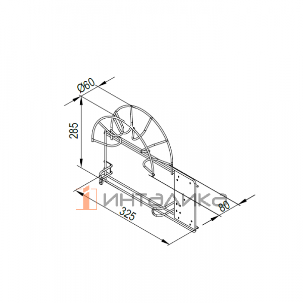 Маленькая вешалка для трубы пылесоса Rejs, оцинк – 2
