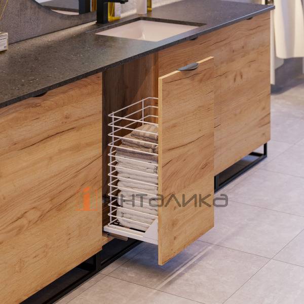 Выдвижная нижняя одноуровневая корзина Rejs Cargo mini Variant Multi 500, крепление к фасаду, L300, белый – 3