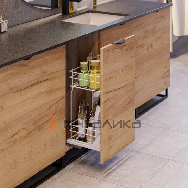 Выдвижная нижняя двухуровневая корзина Rejs Cargo mini Variant Multi 200, крепление к фасаду, L300, белый – 3