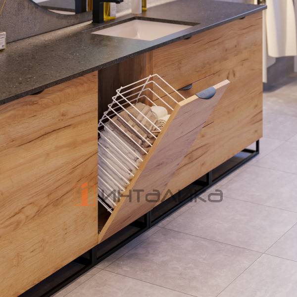 Металлическая корзина для белья Rejs для откидного фасада 300, 235х255х600, белый – 3