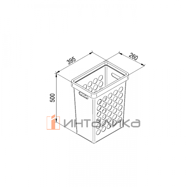 Корзина для белья с крышкой Rejs, 395х260х500, 33 л, пластик, белый – 2