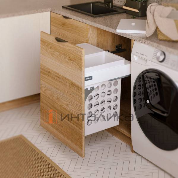 Корзина для белья с крышкой Rejs, 395х260х500, 33 л, пластик, белый – 6