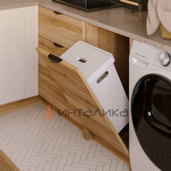 Корзина для белья с крышкой Rejs, 395х260х500, 33 л, пластик, белый – 5