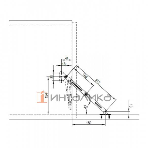 Кронштейн секретерный Rejs, сталь, оцинк – 2