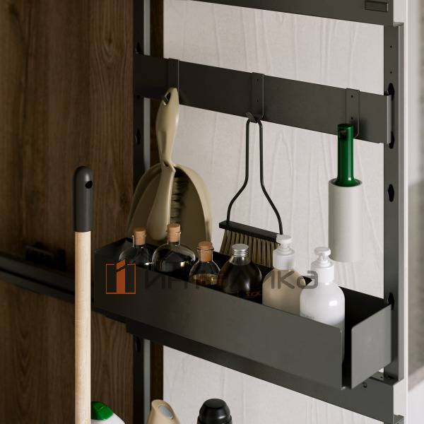 Стеллаж для хозяйственных принадлежностей Rejs House Master, полное выдвижение, L500, H1700, левый, графит – 7