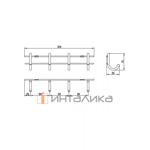 Вешалка для полотенец Rejs, оцинк – 2