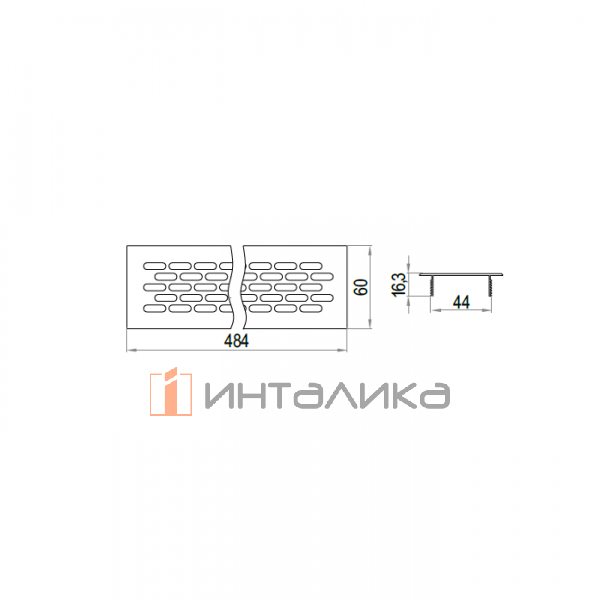 Вентиляционная решетка Rejs, 484x60 мм, алюминий, белый – 2