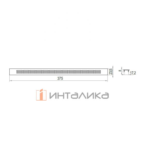 Вентиляционная решетка Rejs, 375х23.5 мм, алюминий, белый – 2