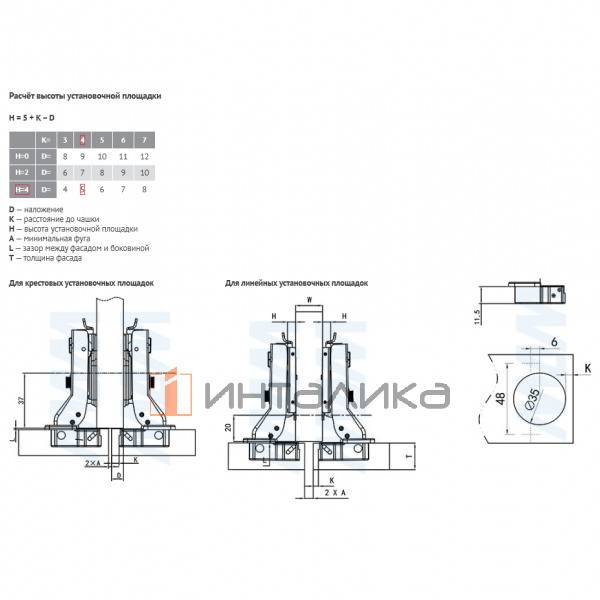 HARMONY PLUS петля с амортизатором полунакладная (90/105), стандартная – 6