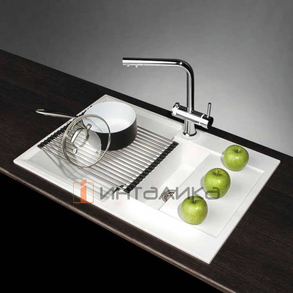 Мойка Omoikiri SAKAIME 78-2 Tetogranit, 600, накладная, белый – 3