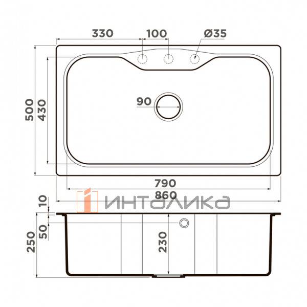 Мойка Omoikiri MARU 86 Tetogranit, 900, накладная, leningrad grey – 2