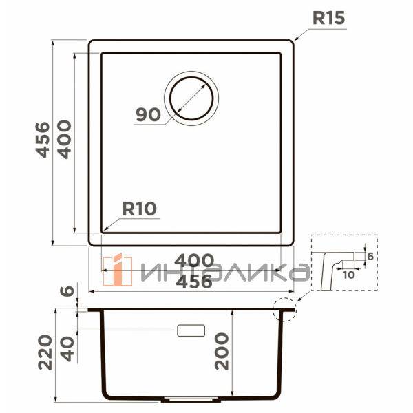Мойка Omoikiri Yamakawa 45T Integra Tetogranit, 500, в один уровень, leningrad grey – 2