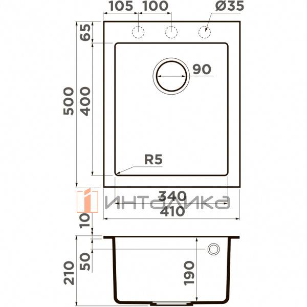 Мойка Omoikiri Bosen 41A Artceramic, 450, накладная, leningrad grey – 2