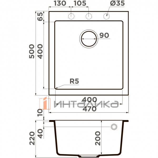 Мойка Omoikiri Bosen 47A Artceramic, 450, накладная, белый – 2