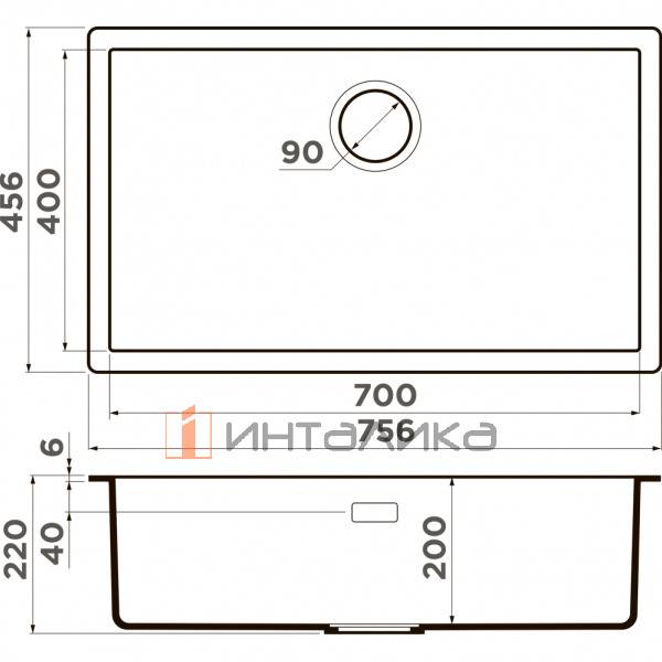 Мойка Omoikiri YAMAKAWA 75-Integra Artceramic, 800, в один уровень, wind green – 2
