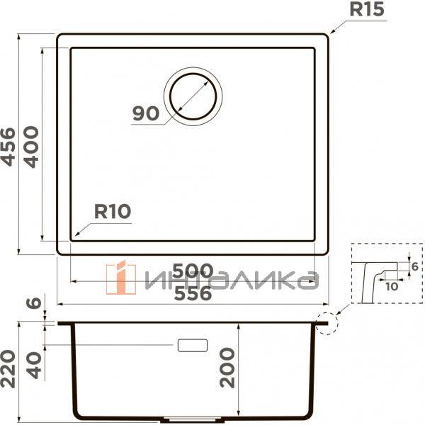 Мойка Omoikiri YAMAKAWA 55-Integra Artceramic, 600, в один уровень, wind green – 2