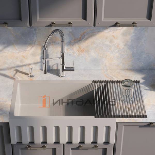 Мойка Omoikiri MIKURA 76 Natceramic, 800, фронтальная, olive – 3