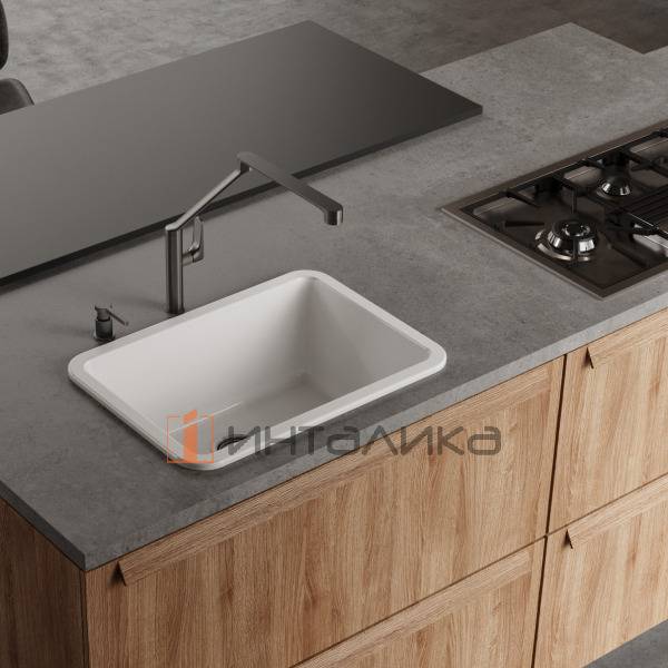 Мойка Omoikiri Torishima 67-U/I Natceramic, 800, под столешницу, белый – 3